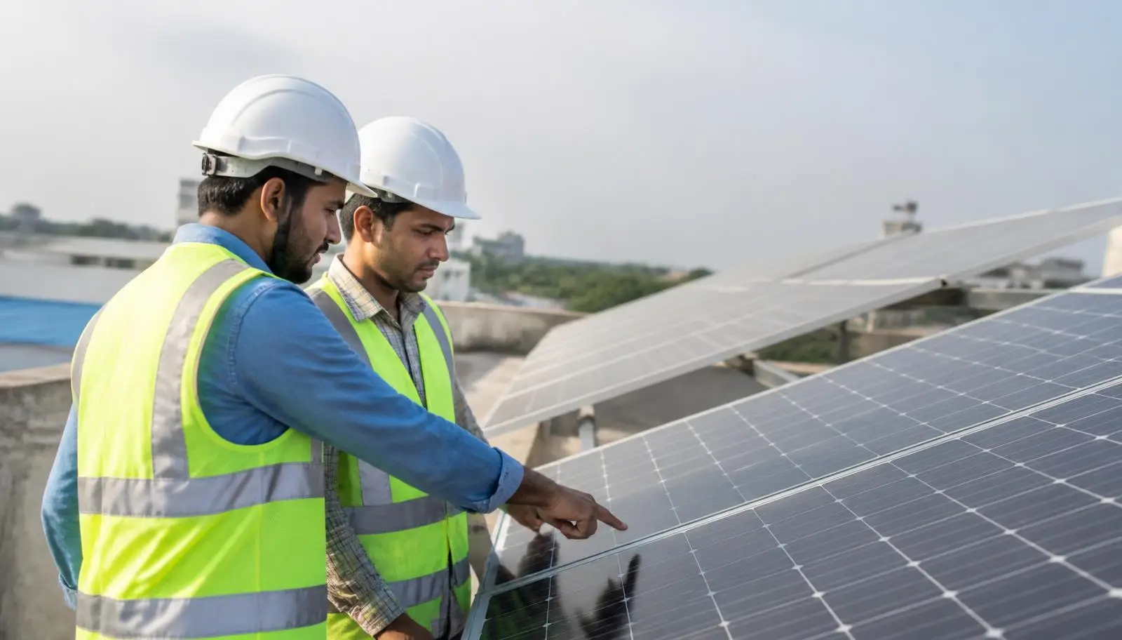RY Enterprises solar engineering team commissioning a solar plant