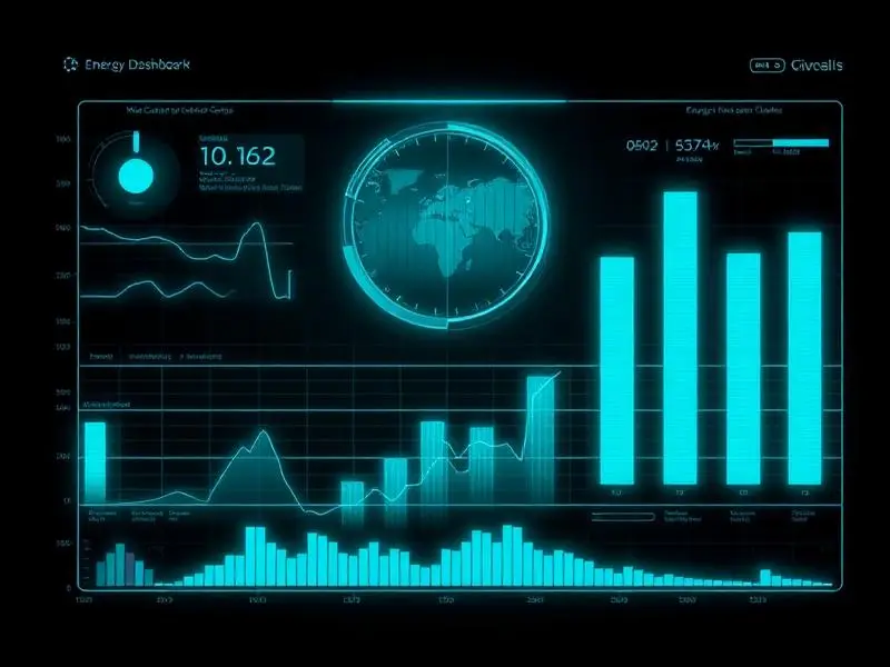 Energy monitoring dashboard showing solar generation and grid export data